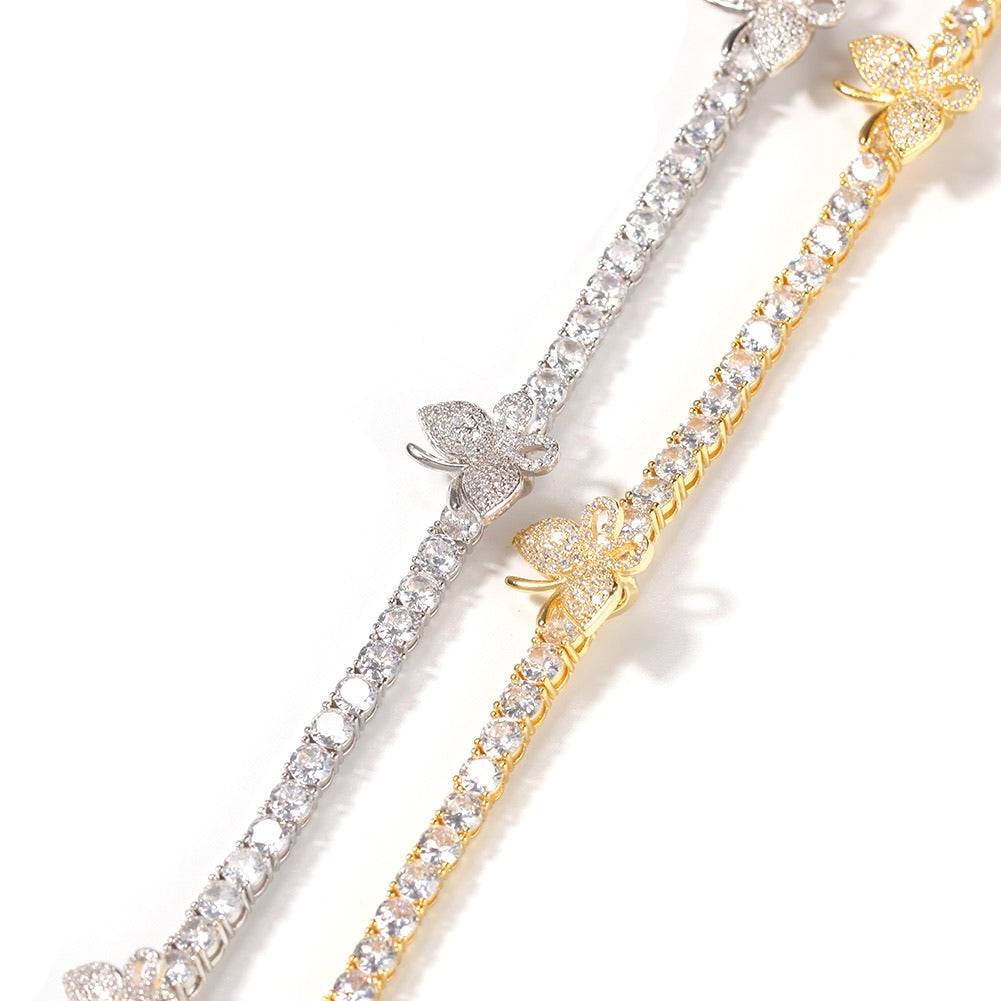 Tennis Chain Butterfly Necklace