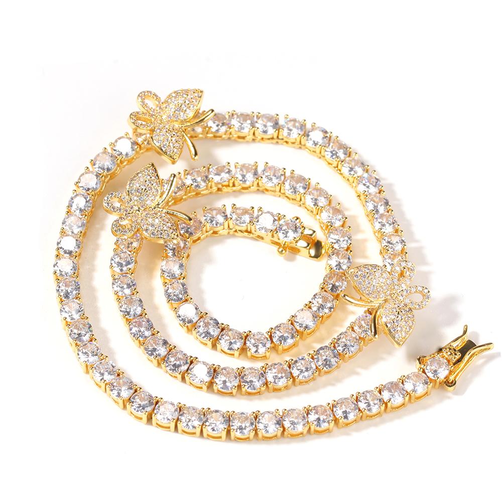 Tennis Chain Butterfly Necklace