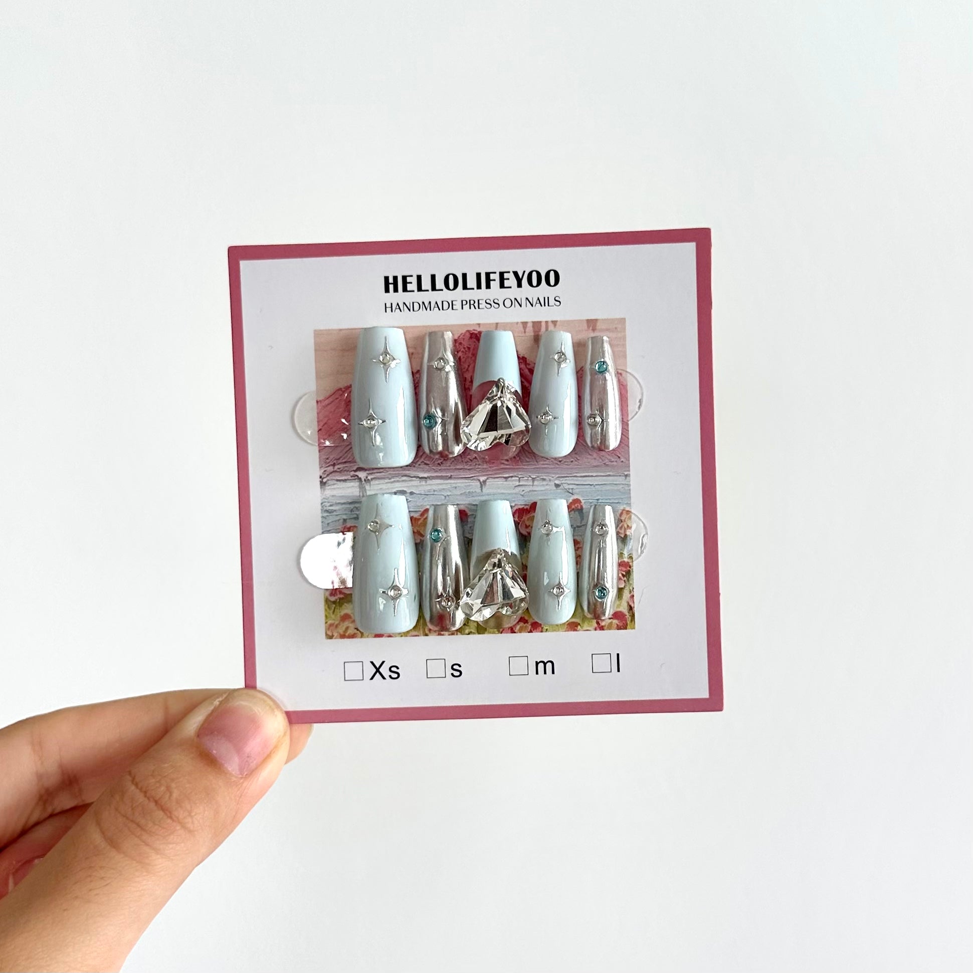 SEA SALT STARBURST - TEN PIECES OF HANDCRAFTED PRESS ON NAIL