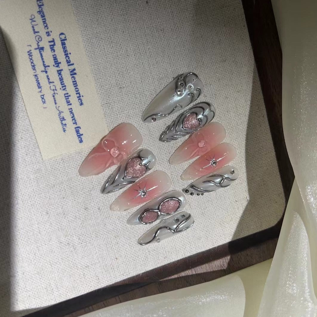 HOT MISTAKE-TEN PIECES OF HANDCRAFTED PRESS ON NAIL