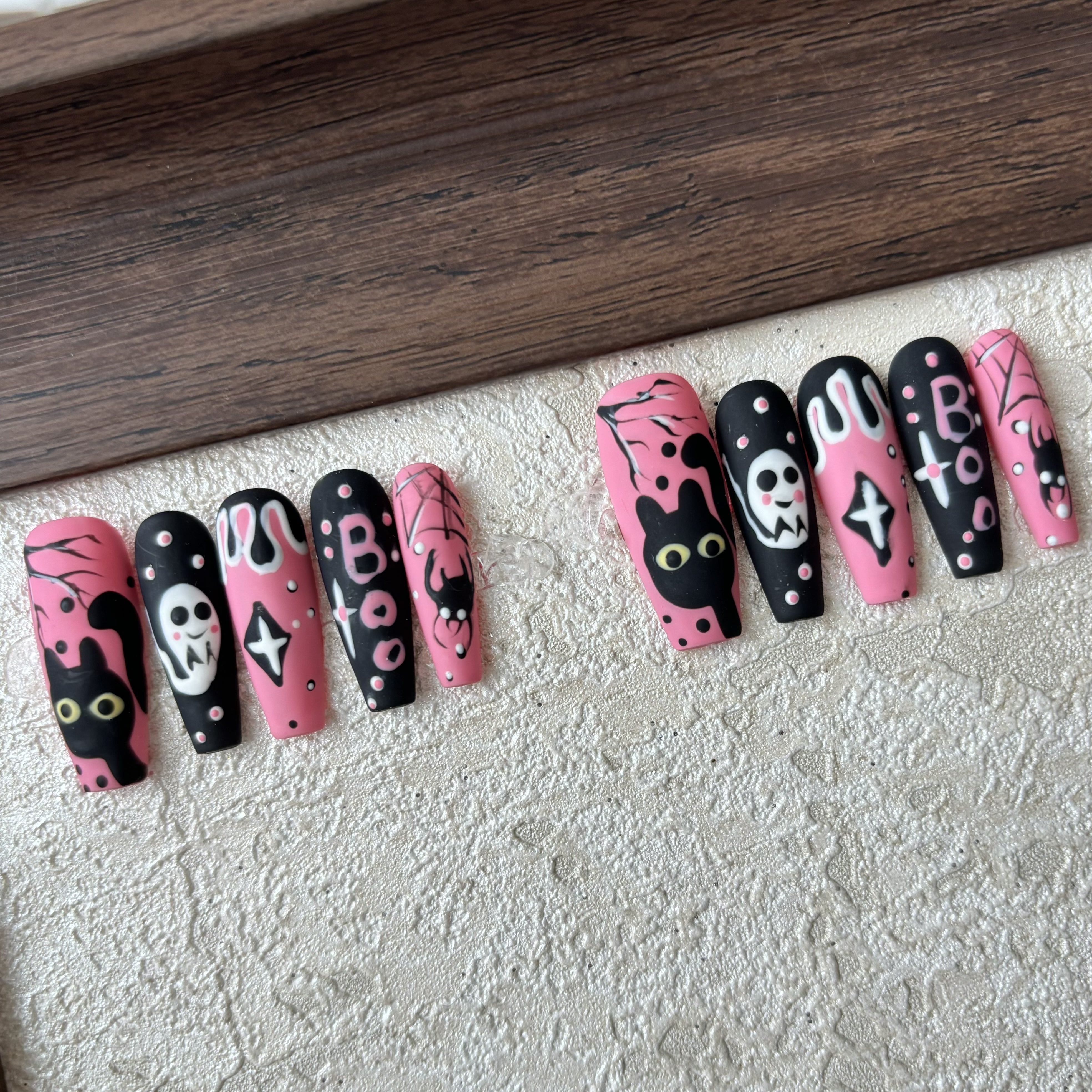 [HALLOWEEN]NAUGHTY BOY-TEN PIECES OF HANDCRAFTED PRESS ON NAIL