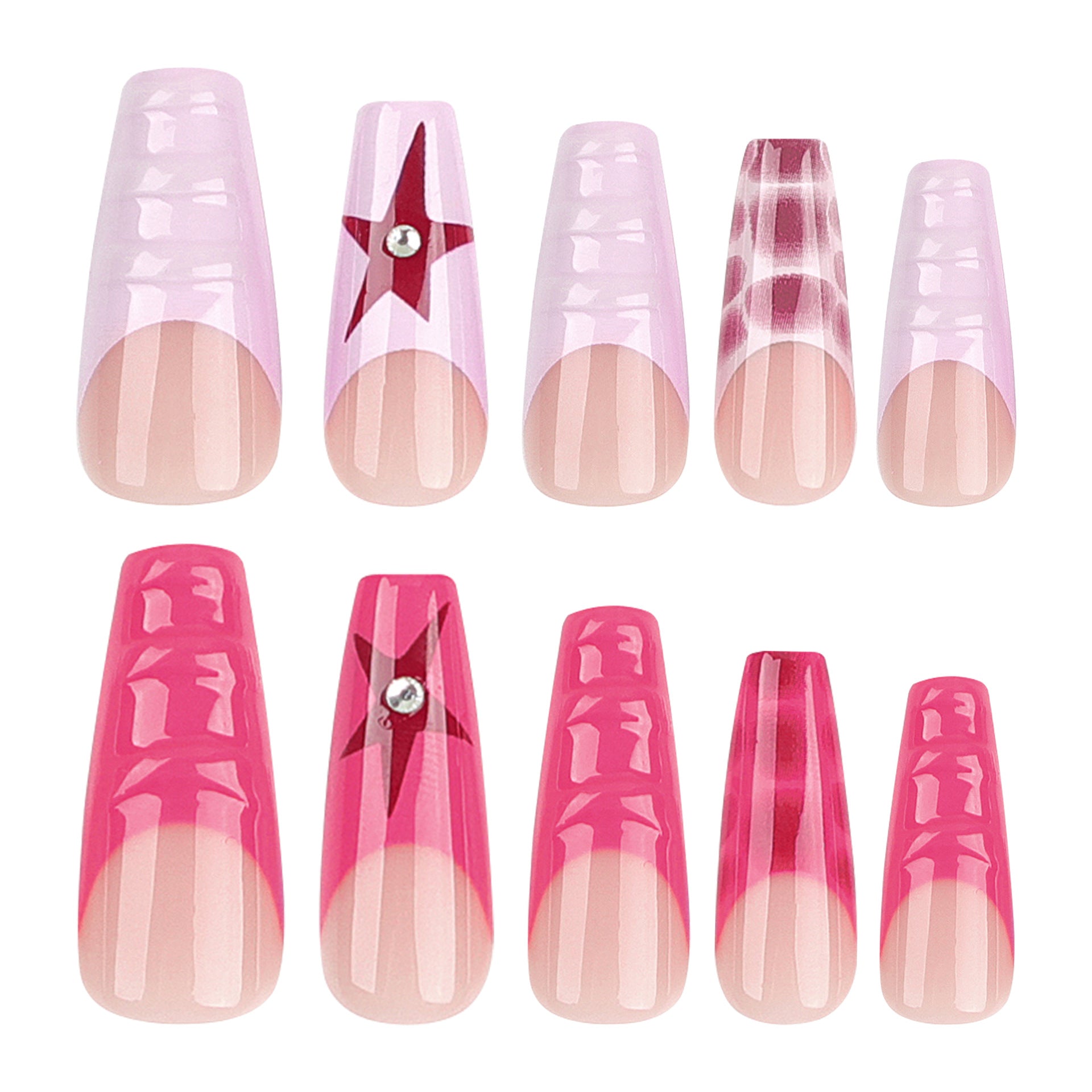 24PCS LONG COFFIN FIVE-POINTED STAR NAILS