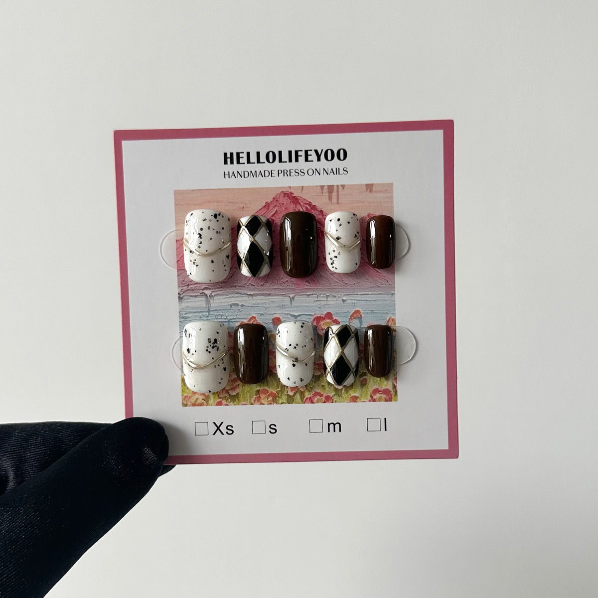 AUTUMN-TEN PIECES OF HANDCRAFTED PRESS ON NAIL
