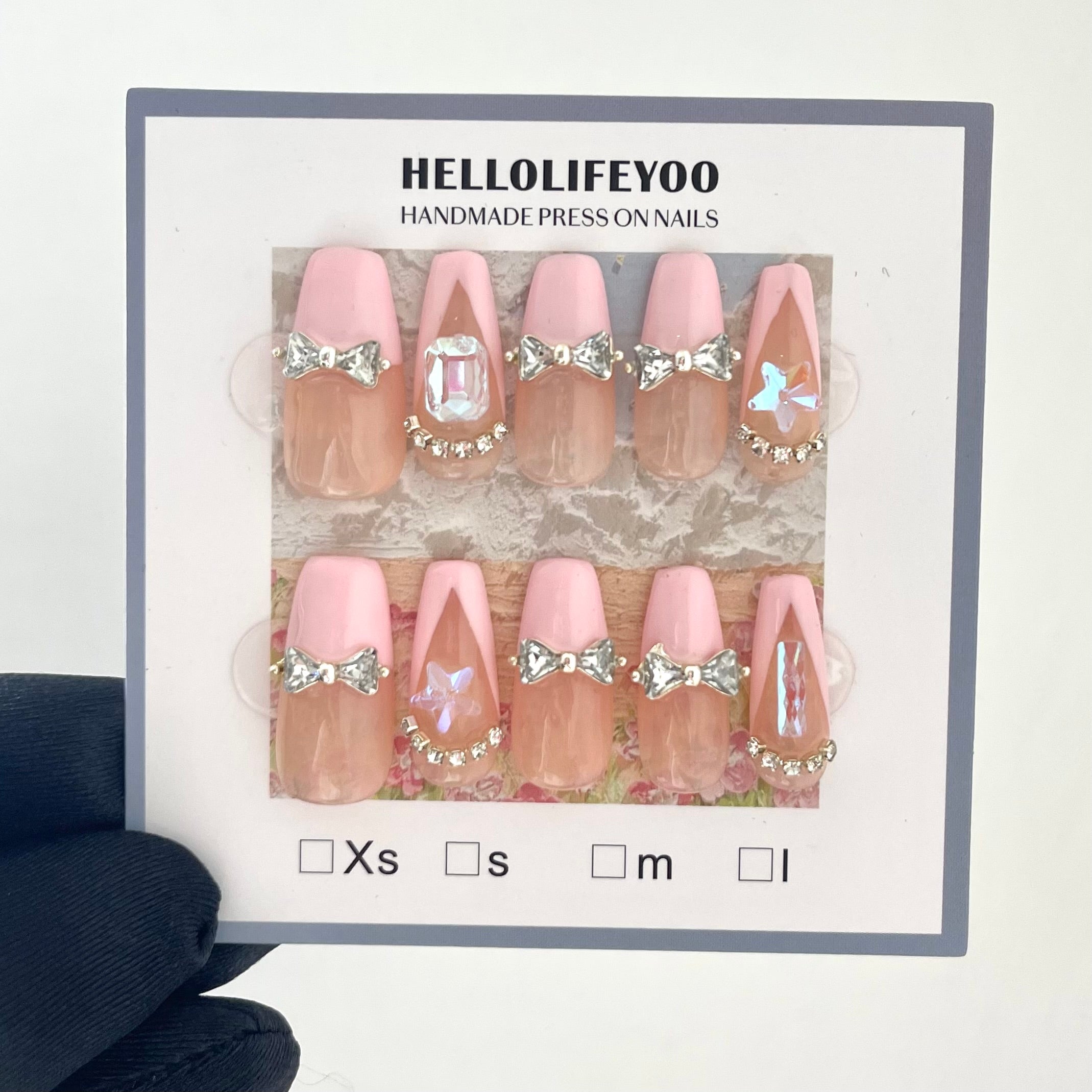 FAIRY TALE- TEN PIECES OF HANDCRAFTED PRESS ON NAIL